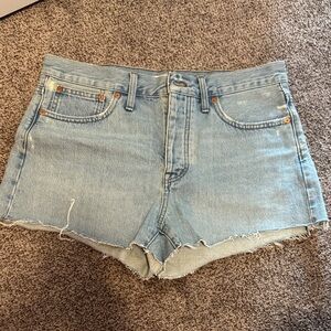 Relaxed Light Blue Denim Women Shorts